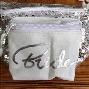 Silver Sequin Bride Fanny Pack